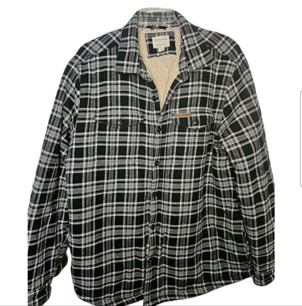 Field And Stream Men's Sherpa Lined Black/White Shacket Size XL
